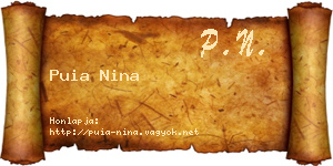 Puia Nina névjegykártya